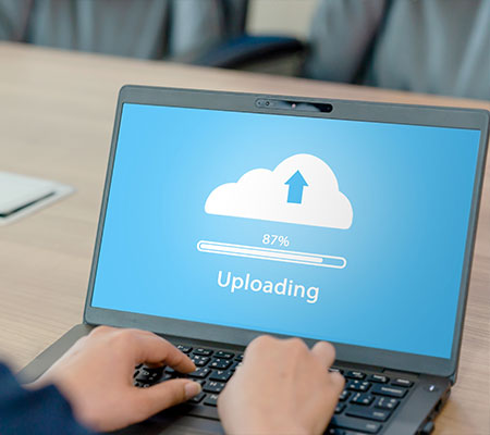 A man uploading files to this cloud hosting system.